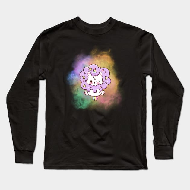 Unicorn Rainbow Kitty cat Long Sleeve T-Shirt by hippohost